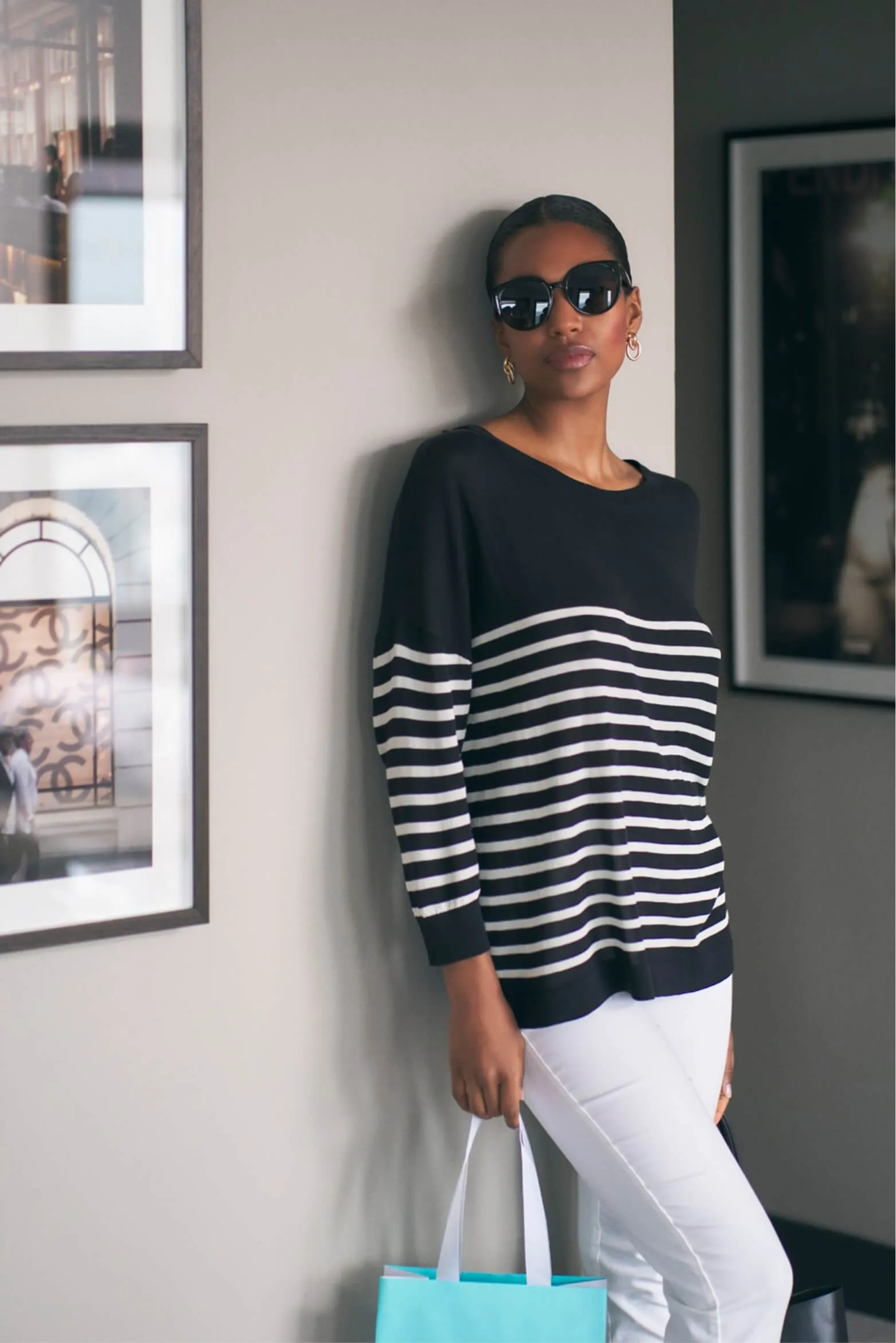 Stripe Boat Neck Jumper
