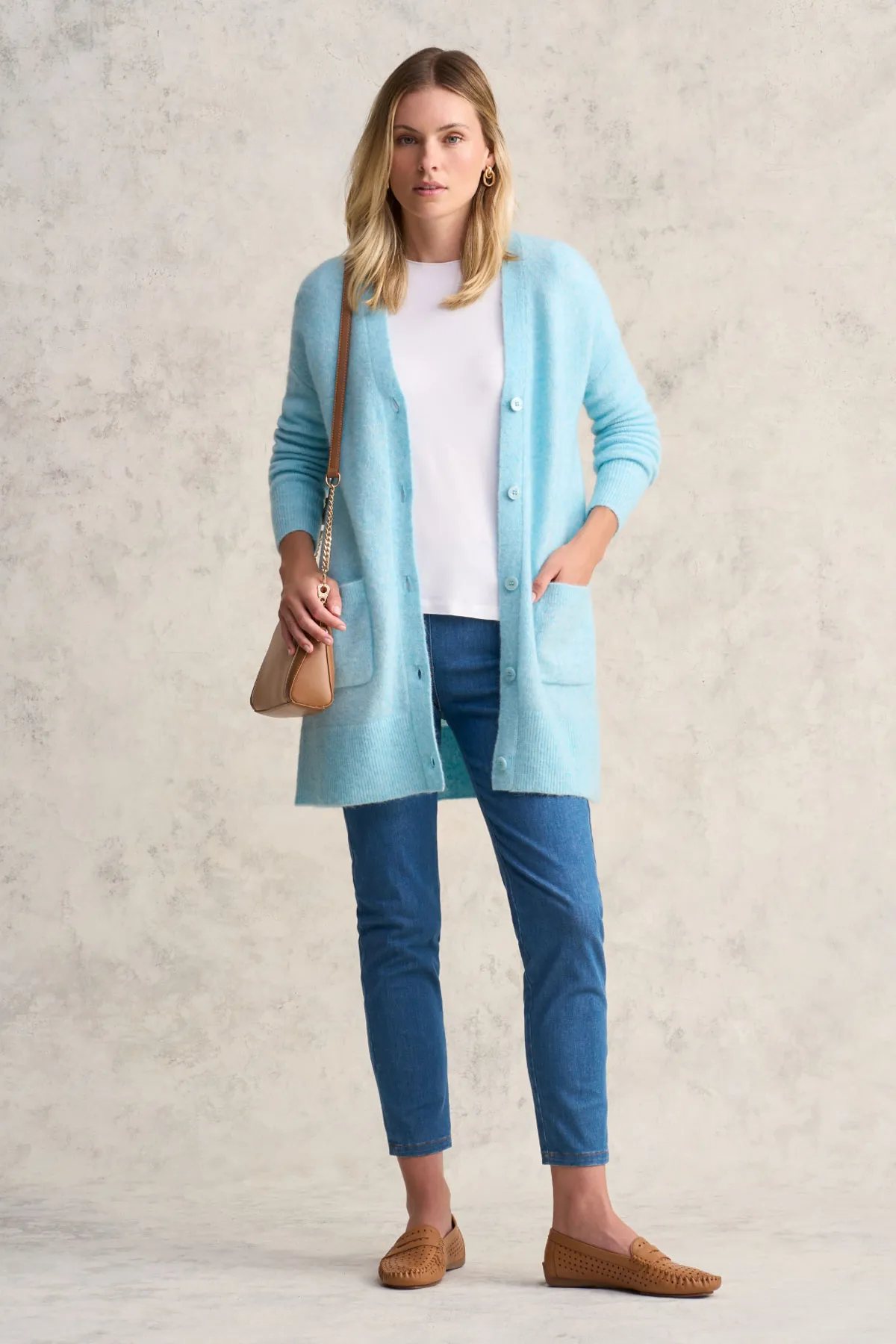 BUTTON THROUGH MOHAIR CARDIGAN