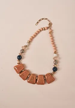 Orange Ceramic Block Stone Collar