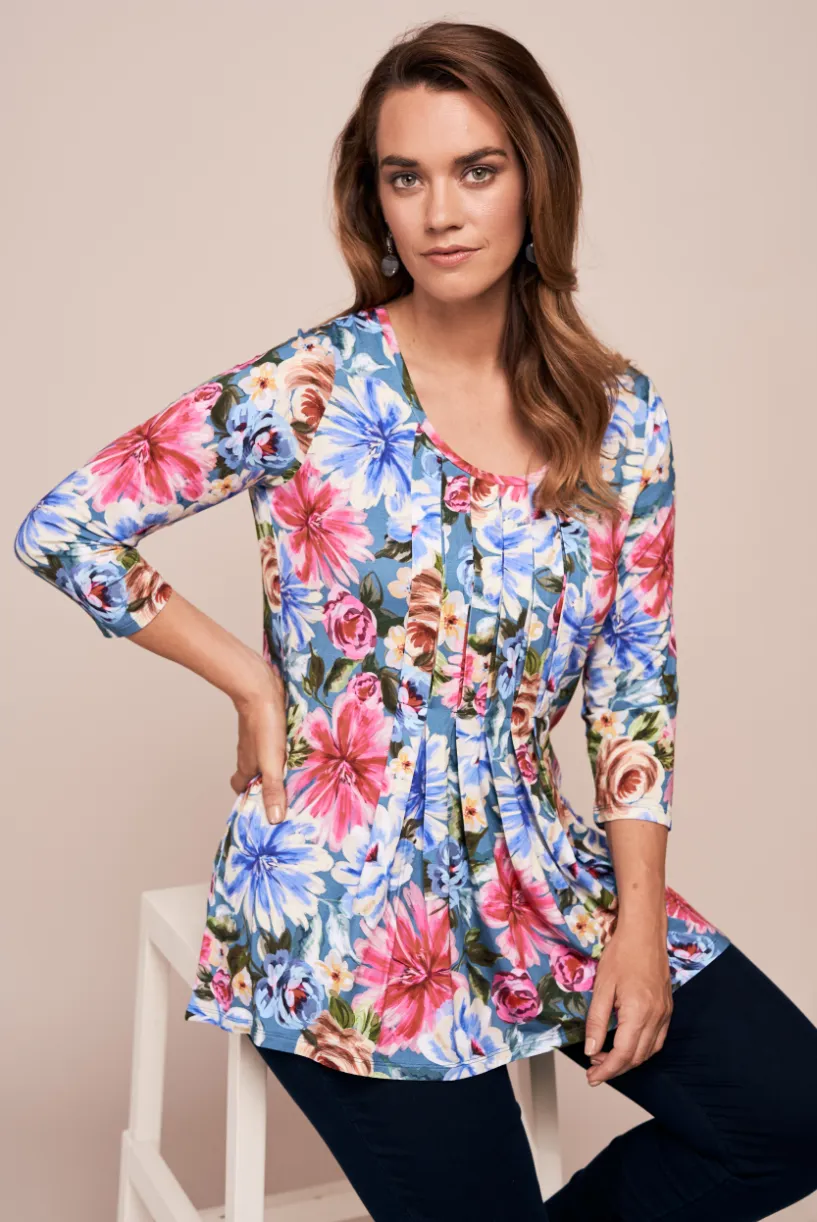 Pleated Jersey Top