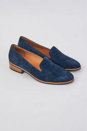 Navy Suede Loafer