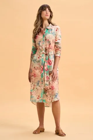Linen Printed Shirt Dress