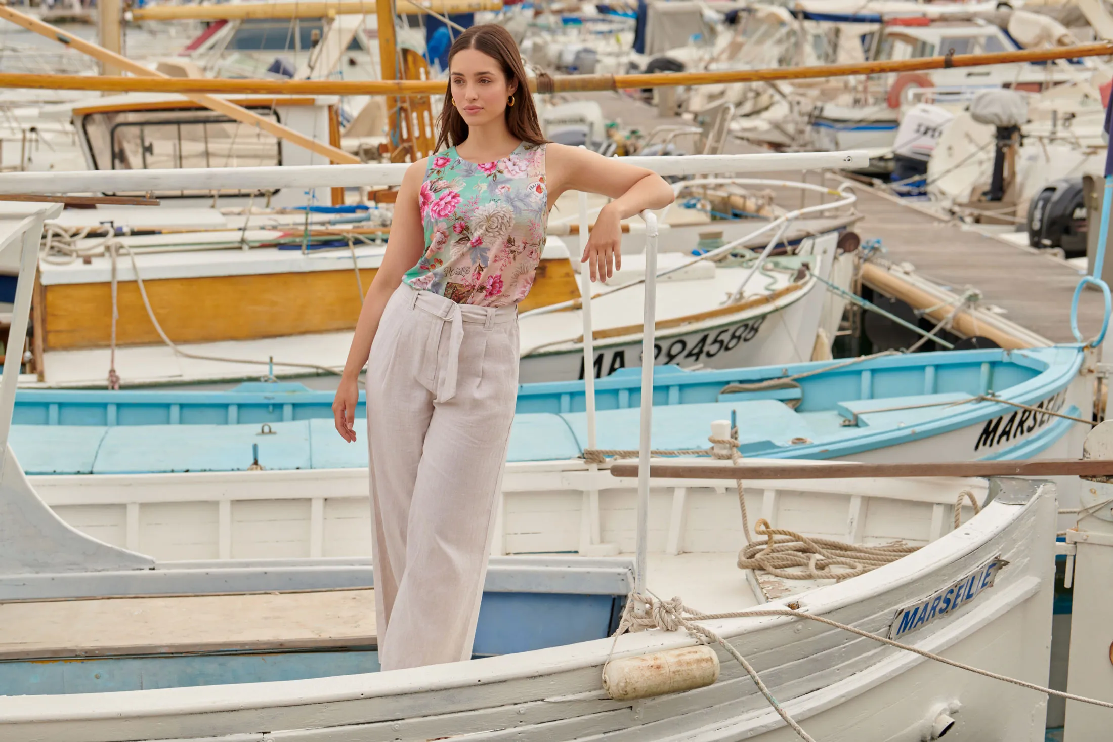 Linen Jersey Printed Cami