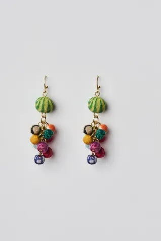 Tropical Kantha Earrings