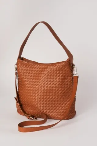 Woven Leather Hobo Bag