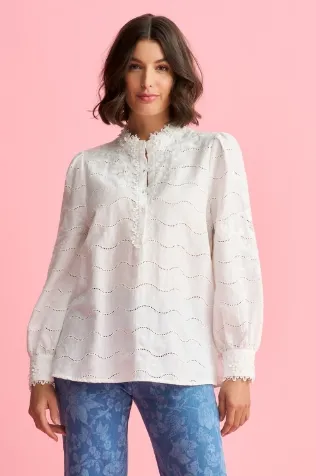 Embroidered Linen Blouse