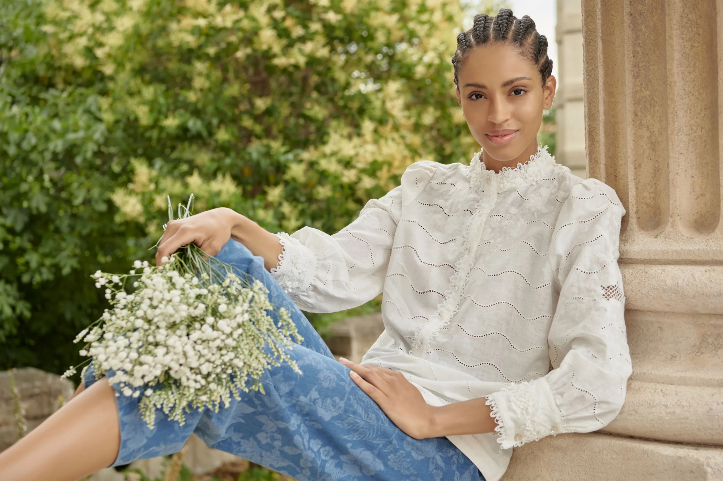 Embroidered Linen Blouse