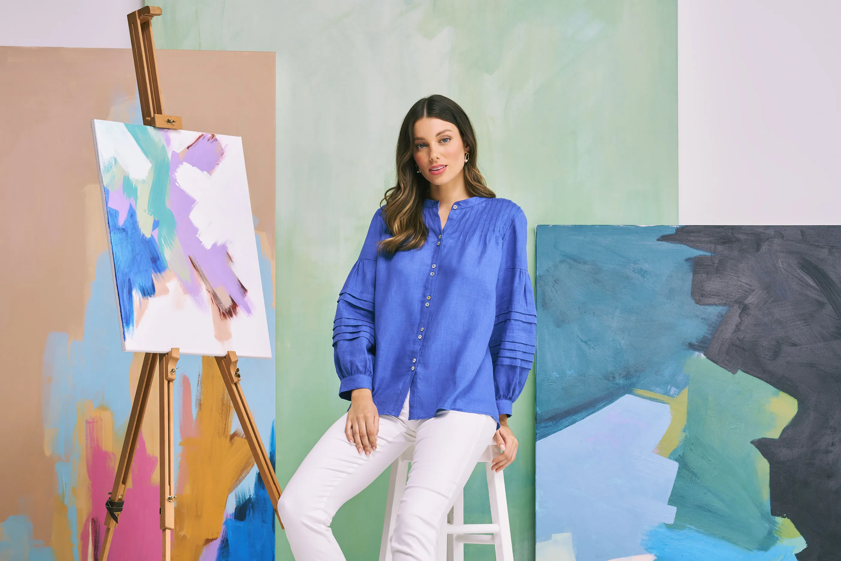Linen Pleated Shirt