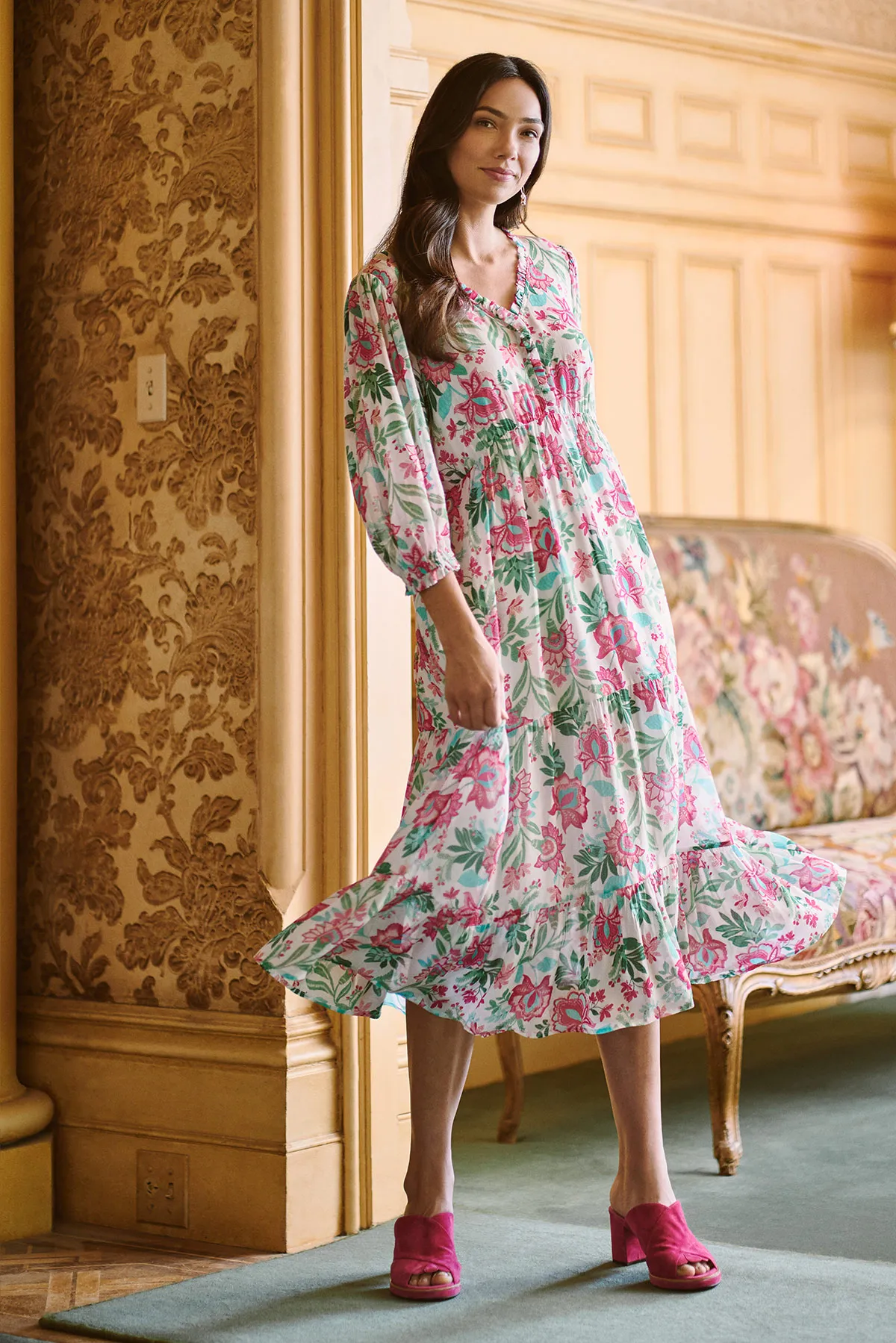 Printed Tiered Dress