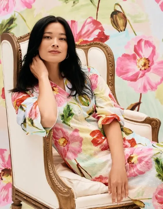 Printed Cotton Shirt Dress