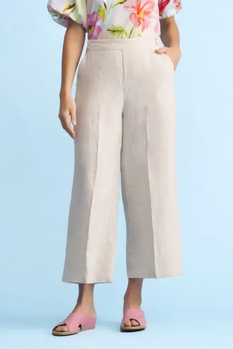 Linen 7/8th Wide Leg Pant