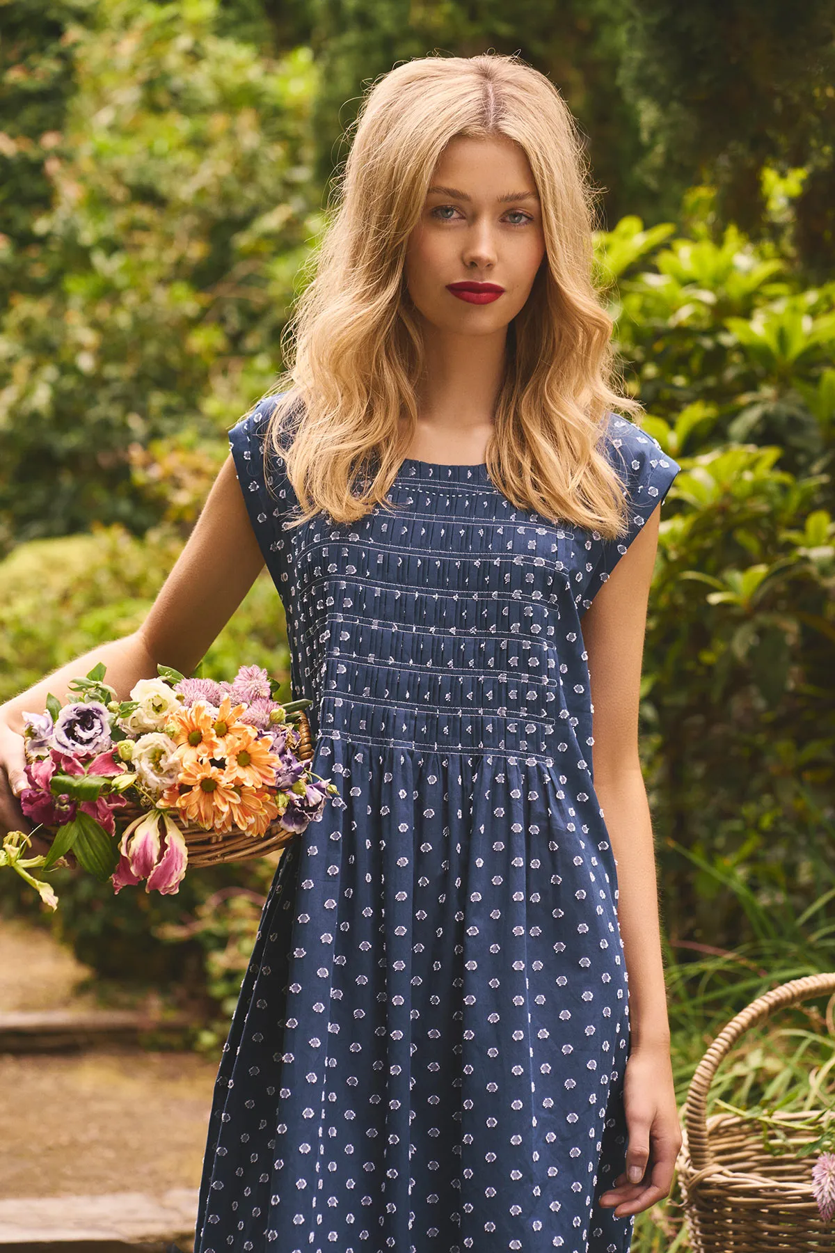 Cotton Shirred Dress