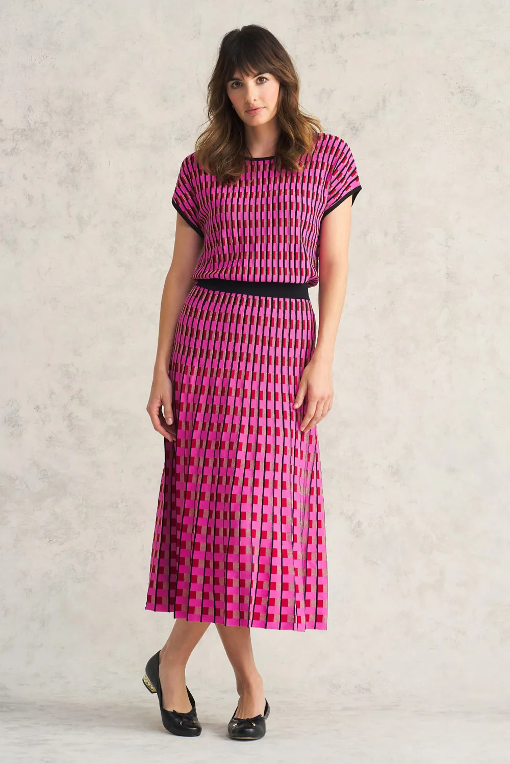 GEO JACQUARD KNIT SKIRT