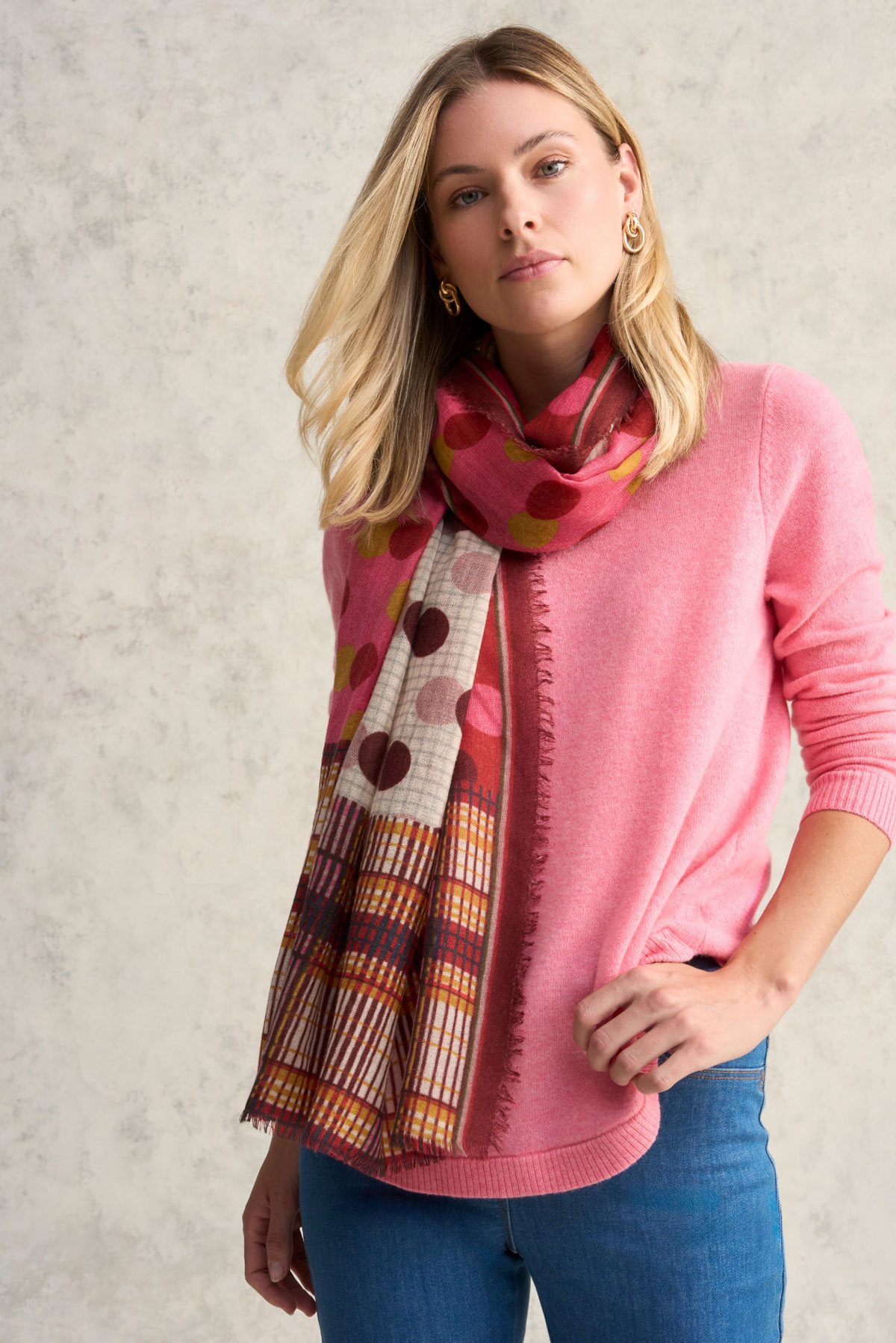 Geo Dots Wool Scarf