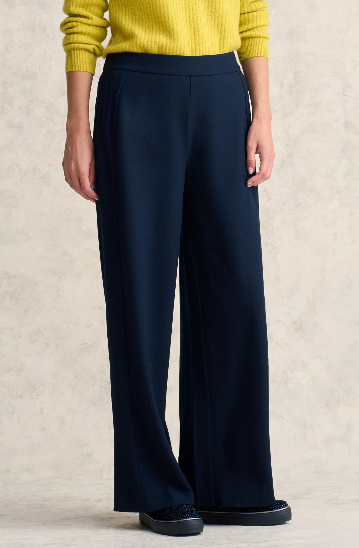 Boiled Wool Wide Leg Pant