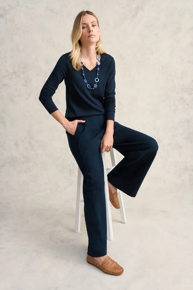 V-Neck Wool Jersey Top