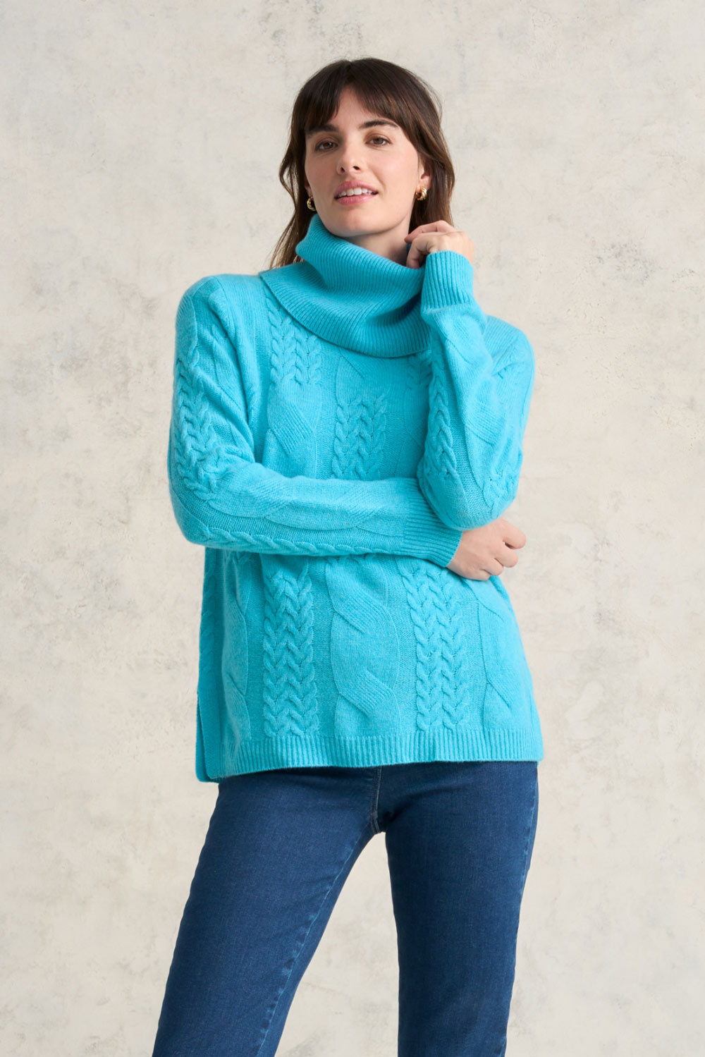 Roll Neck Cable Knit