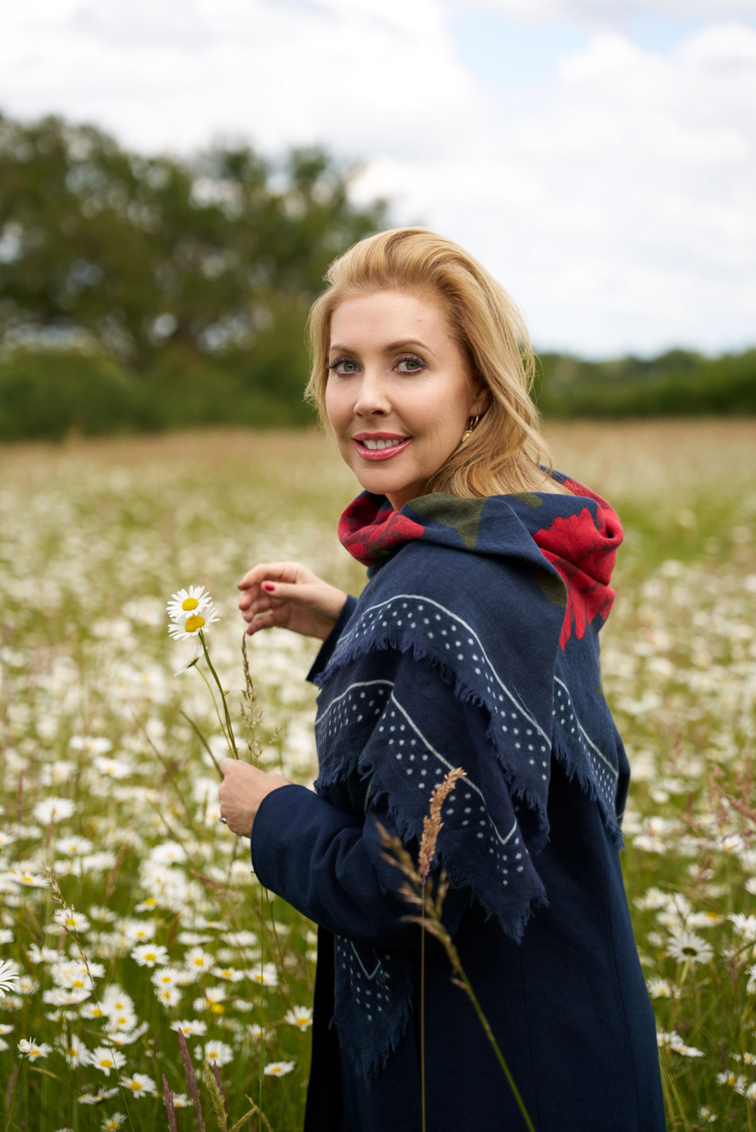 Catriona Midnight Floral Wool Scarf