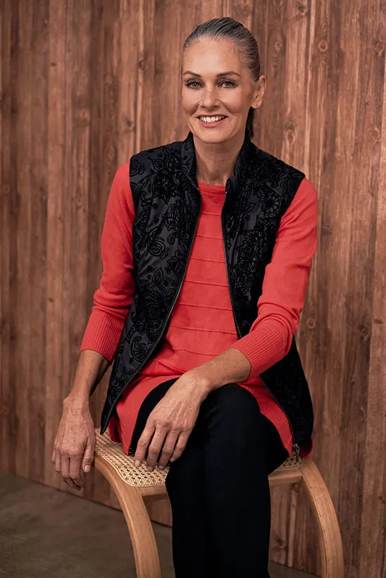 Flocked Quilted Vest