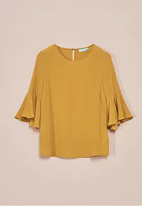 Silk Frill Sleeve Blouse